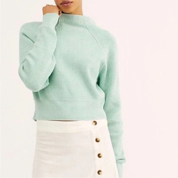 Free People Too Good Pullover Sweater in Opaline Green - Picture 1 of 9